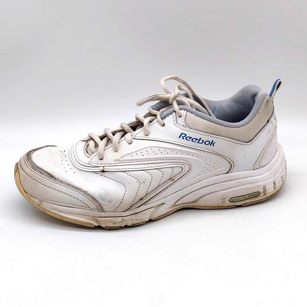 Reebok Shoes Womens White 7.5 Wide‎ Leather Running Sneakers DMX Foam 11-147863